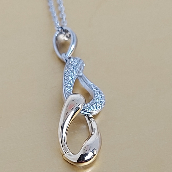 925 Sterling Silver Gold Plated Necklace 18" - Picture 7 of 7